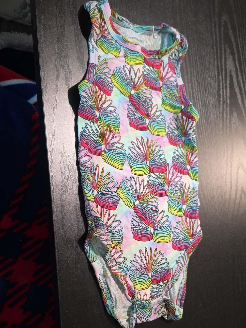 Posh Peanut Multicolor Rainbow Slinky Print Sleeveless Bodysuit